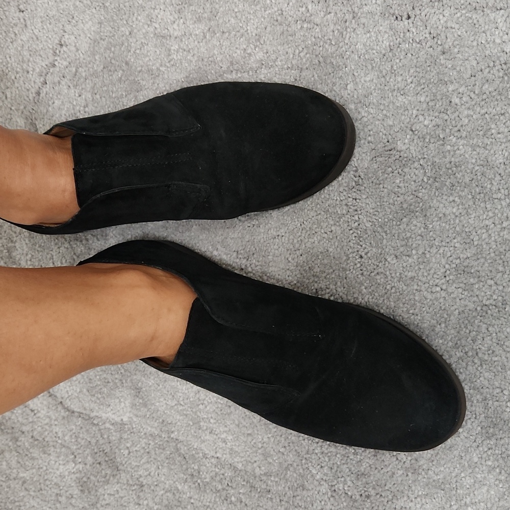 Black Suede Franco Sarto Slip On Loafer Shoes 7.5M